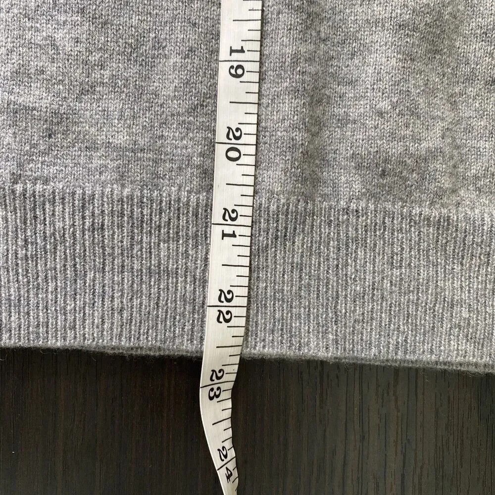 Marled Cashmere Sweater Womens Extra Small Lace Flare Cuff Gray Pullover Cozy - Picture 12 of 12